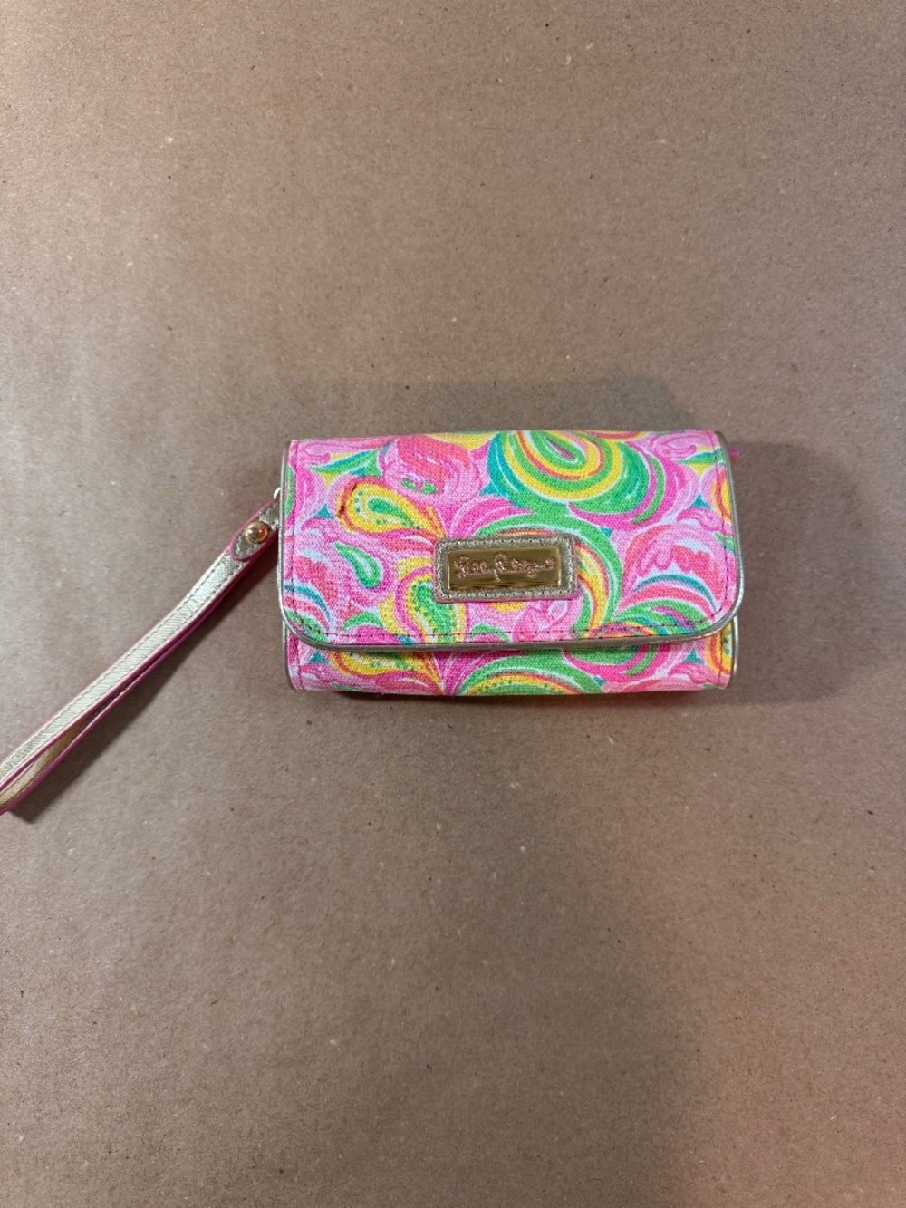 Lilly Pulitzer Pink Floral Paisley Wristlet Wallet